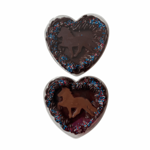 Chocolade hart met IJslands paard
