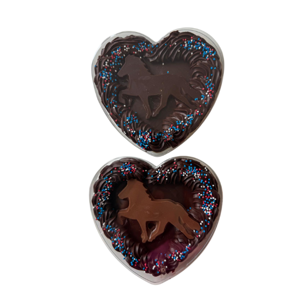 Chocolade hart met IJslands paard