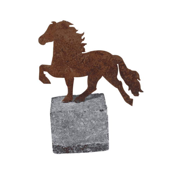 Karlslund decoratief IJslands paard op steen Karlslund decoratief IJslands paard op steen